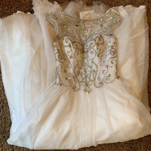COPY - Sequined White Formal Dress - Picture 2 of 4
